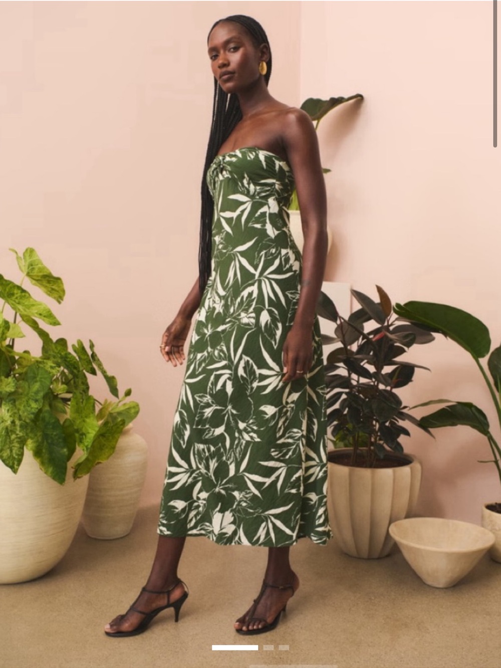 Abercrombie & Fitch Green and White Floral Maxi Dress